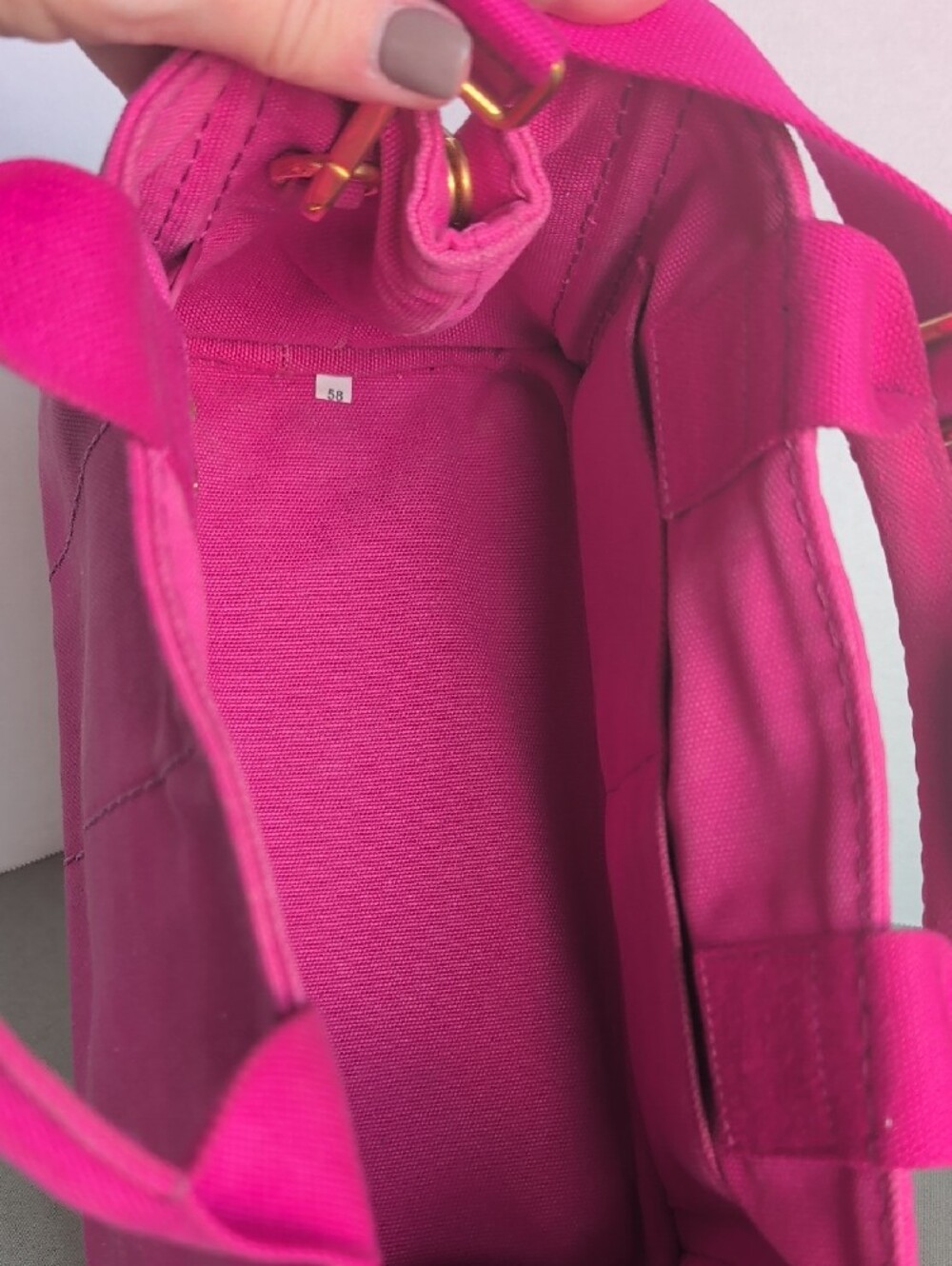 PRADA Pink Canapa Canvas PM Tote With Strap - Picture 9 of 16
